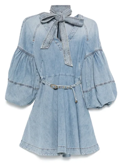 ZIMMERMANN tie-neck denim mini dress Blue 4485DS251