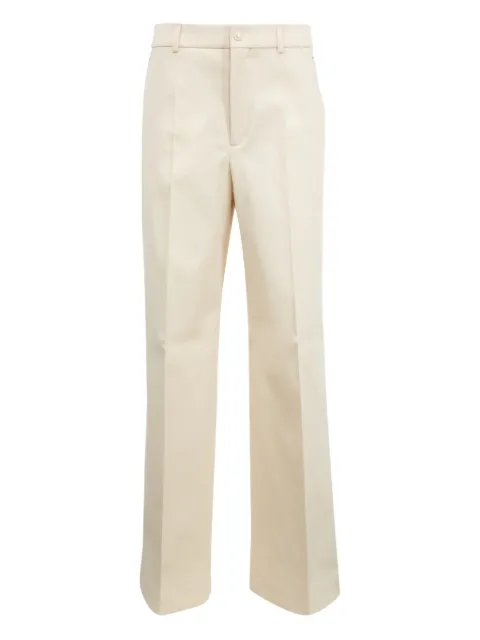 Moncler flat-front tailored trousers Neutrals K10932A0001959858