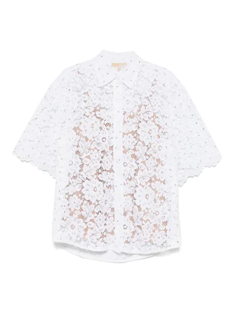 Michael Michael Kors studded lace shirt White MS540SXGTA