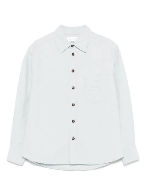 Victoria Beckham logo-embossed shirt Blue 1225DSH006217C