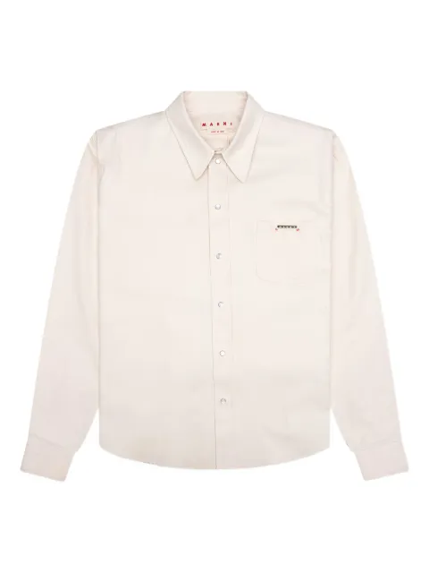 Marni logo-plaque shirt Neutrals CUJU0015A2UTC476