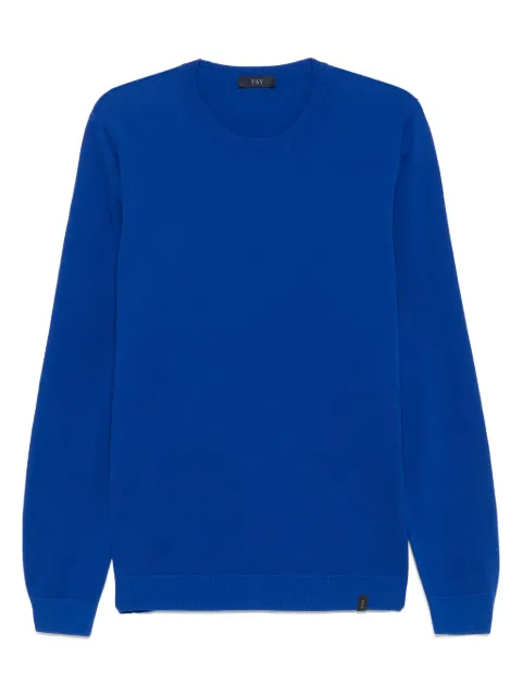 Fay round-neck cotton sweatshirt Blue NMMC1502350