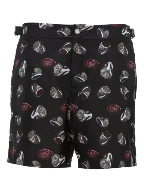 Dolce & Gabbana ring-seal print swim shorts Black M4A58THSM1U
