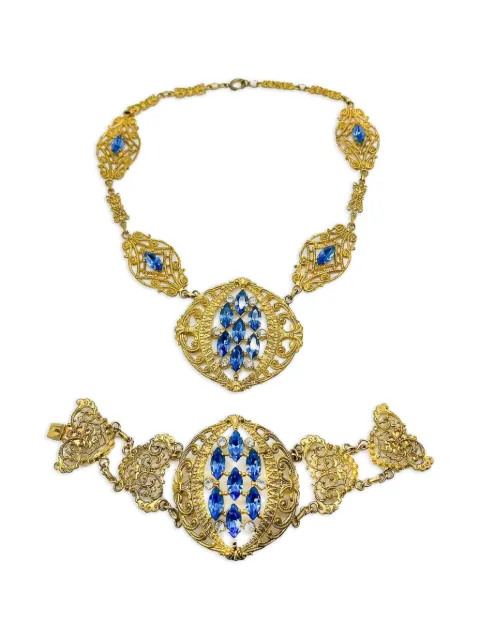 Jennifer Gibson Jewellery 1900s filigree bracelet and necklace set Gold JGJFRENCHSET