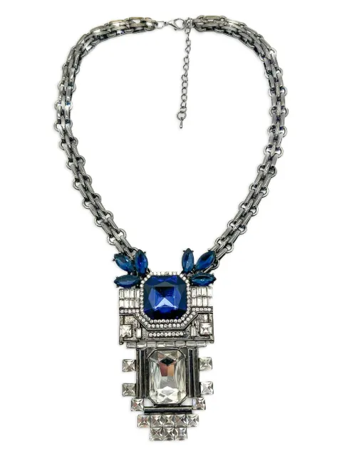 Jennifer Gibson Jewellery 2010s crystal-embellished necklace Silver JGJSAPPHBIB