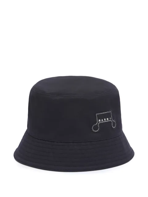 Marni gabardine bucket hat with Trunkaroo patch Blue CLZC0110S3UAC017