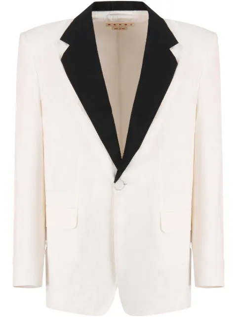 Marni contrasting-collar blazer White GUMU0136SUUTC483