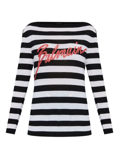 Balmain logo-print jumper Black EF0KJ030KI43