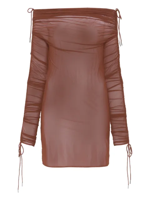 Atlein off-shoulder mini dress Brown RA12TJ24
