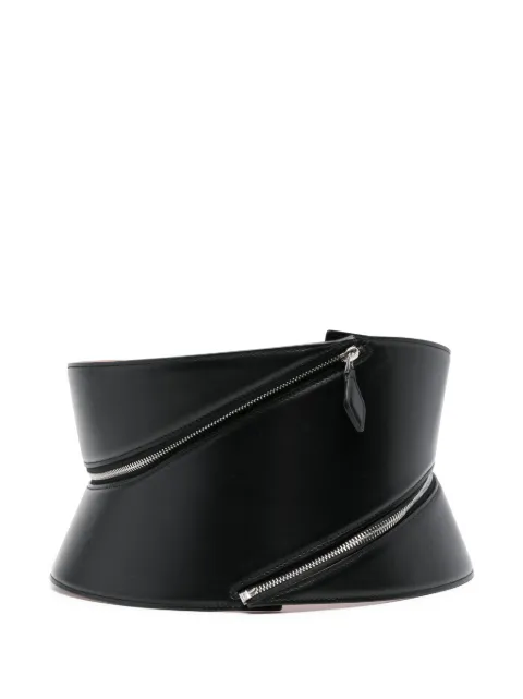 Alaïa zip-up leather corset Black AA1C038GCA339