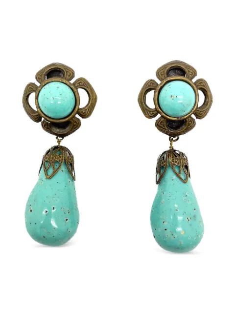 Jennifer Gibson Jewellery 1960s French Duck Egg earrings Blue JGJDUCKEGGERG