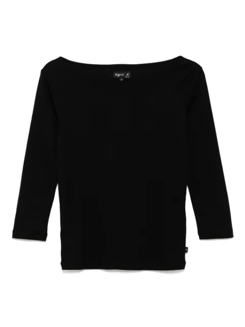 agnès b. jersey leopard T-shirt Black 8418JJD8