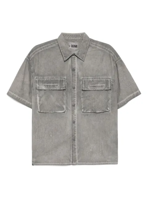 izzue logo-embroidered shirt Grey N8300S5