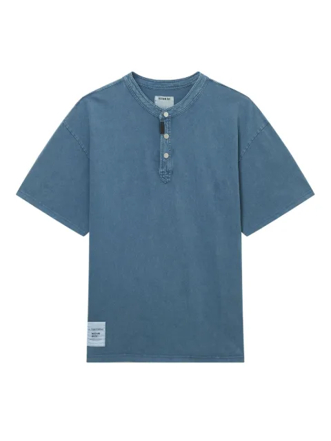 Musium Div. buttoned-collar denim T-shirt Blue MMUTEM00772X