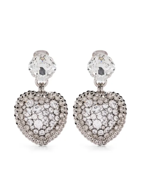 Alessandra Rich crystal-embellished heart-shape earrings Silver FABA3302J0024