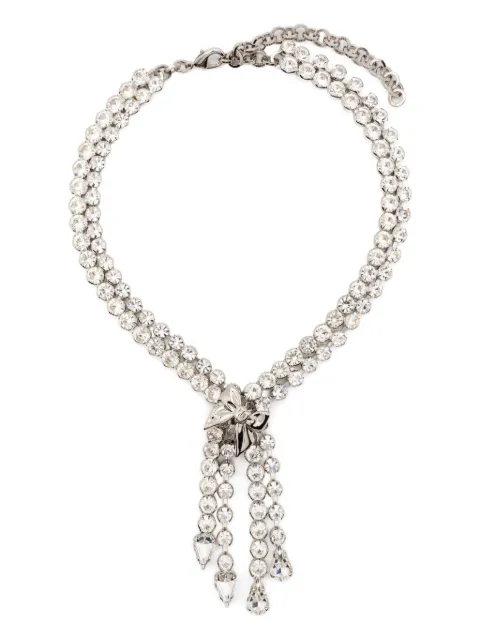 Alessandra Rich crystal-embellished fringed necklace Silver FABA3282J0024