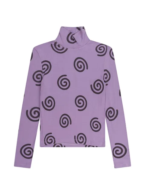 Simon Lextrait Jetty spiral-print top Purple SKINTIGHTJETTYTOP