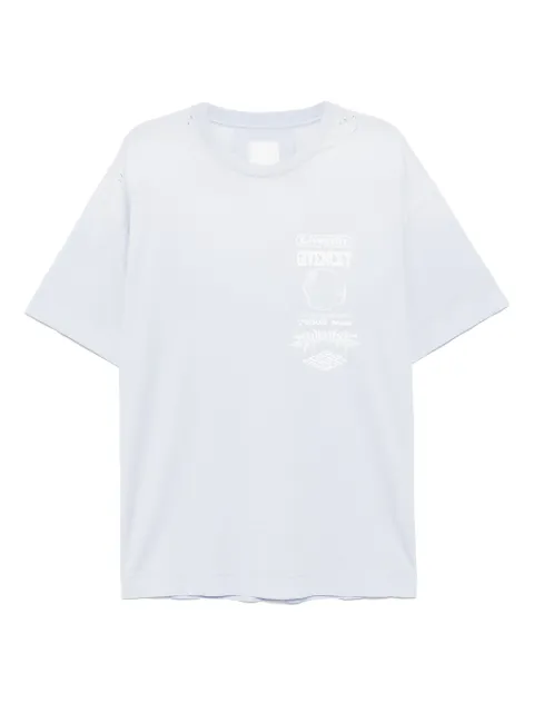 Givenchy logo-print T-shirt Blue BM71JA3YGD