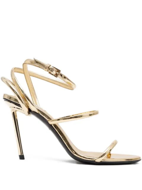 Alaïa 75mm leather sandals Gold AA3S115CK298