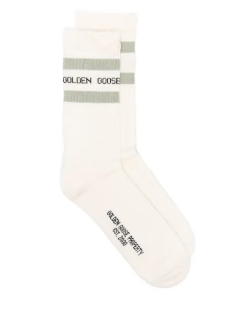 Golden Goose intarsia-logo socks Neutrals GUP00883P000487