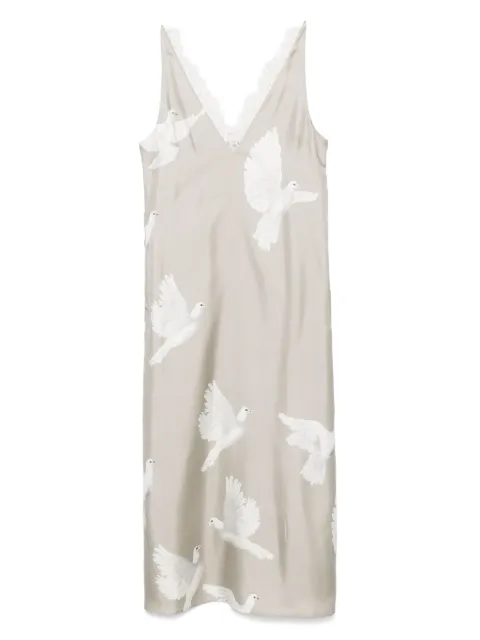 Stella McCartney dove-print sleeveless maxi dress Grey 6A05213FS270