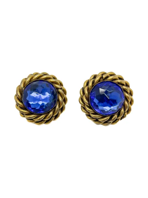 Jennifer Gibson Jewellery 1980s Butler & Wilson gemstone earrings Gold JGJBWBLUEERG