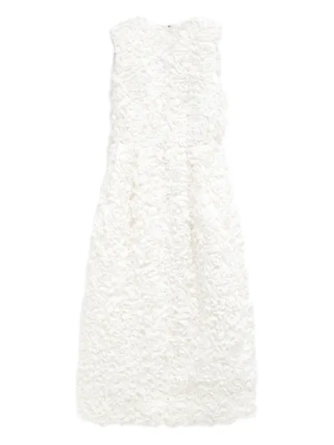 Comme Des Garçons floral-appliqué midi dress White GOO003S25