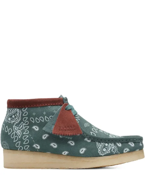 Clarks Wallabee suede derby shoes Green 26168743