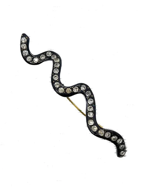 Jennifer Gibson Jewellery 1930s pre-owned Art Deco Crystal Snake brooch Black JGJSNAKEBRO