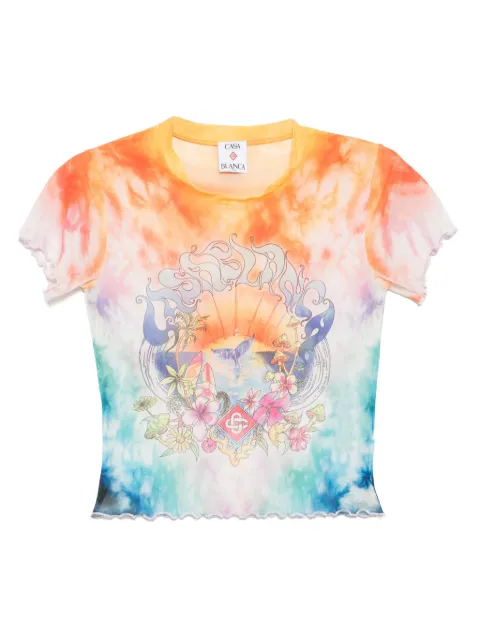 Casablanca printed mesh T-shirt Blue WS25TP07401