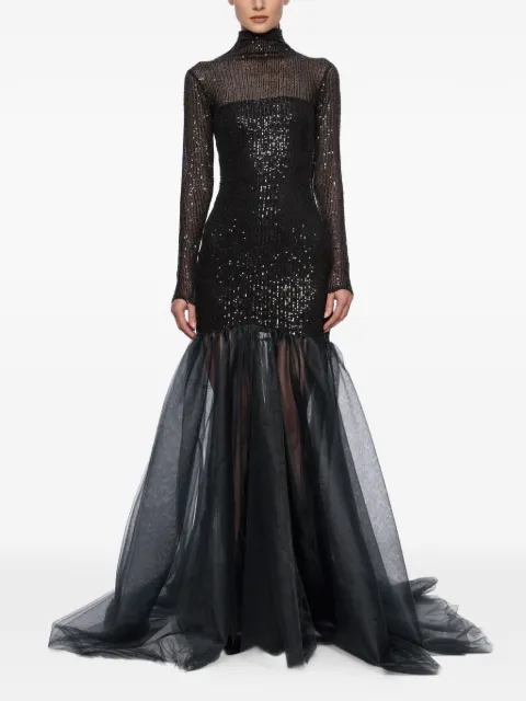 Atu Body Couture sequined mermaid maxi dress Black AT23185