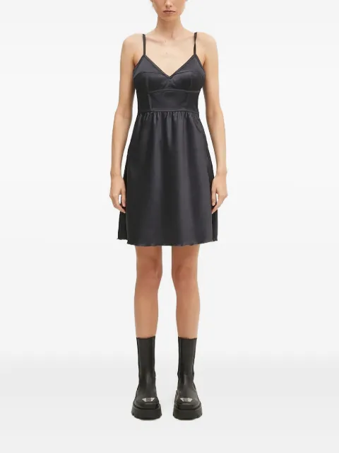 adidas satin-panelled slip dress Black JN3015