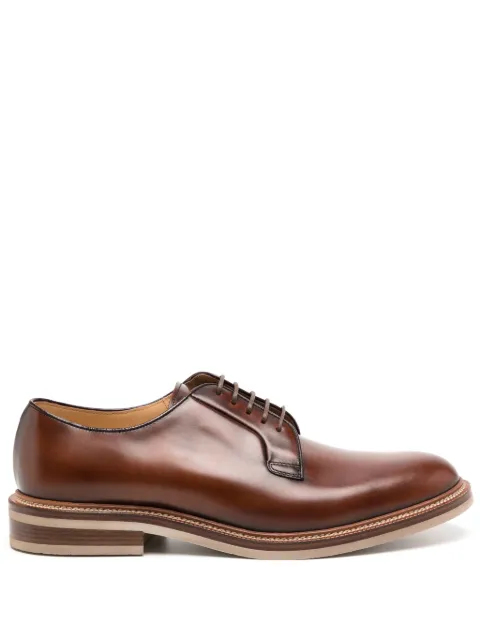 Brunello Cucinelli calfskin derby shoes Brown MZUREST708C9734