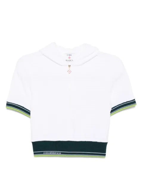 Casablanca velour hooded top White WS25JTP35401