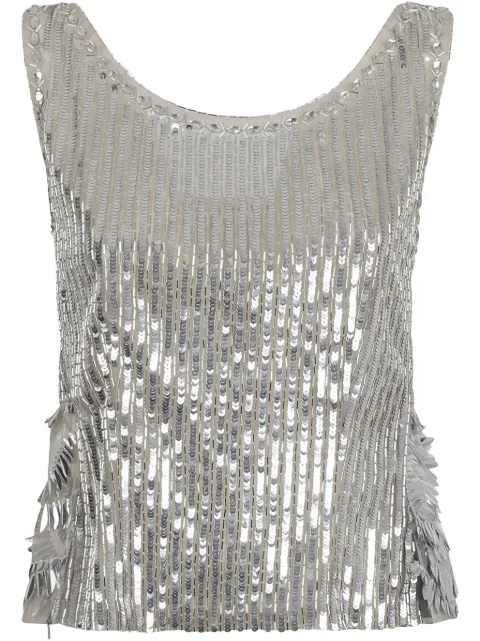 Alberta Ferretti sequinned top Grey V08091646