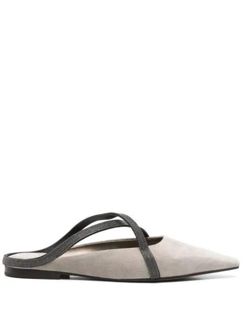 Brunello Cucinelli Monili-chain slippers Grey MZSFC2970C5859