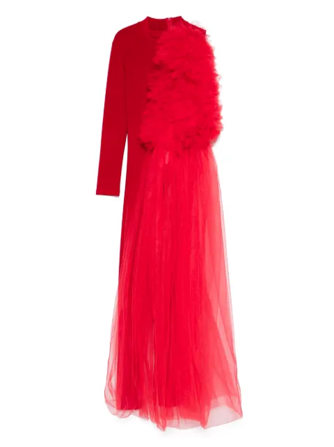 Alchemy x Lia Aram tulle-appliqué jumpsuit Red LIA711