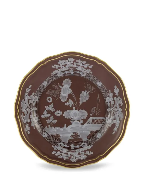 GINORI 1735 Oriente decorative porcelain plate Brown 003RG00FPT110010170G00135800