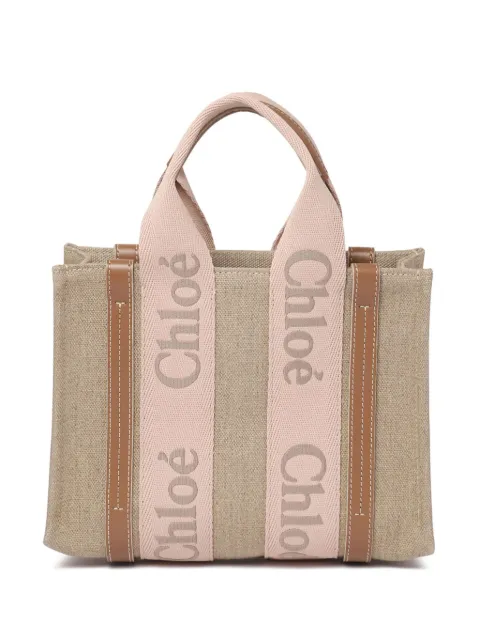 Chloé small Woody tote bag Neutrals CHC23AS397L17