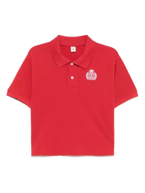 Sporty & Rich H&W crest pique polo top Red TO085606241RE15