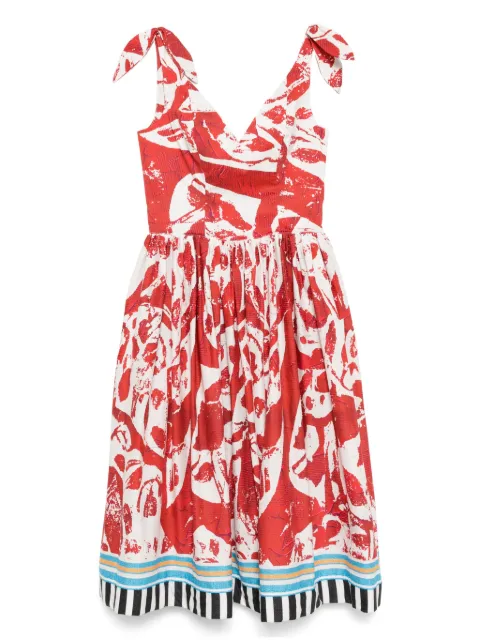 Stella Jean printed midi dress Red SS25SJA202