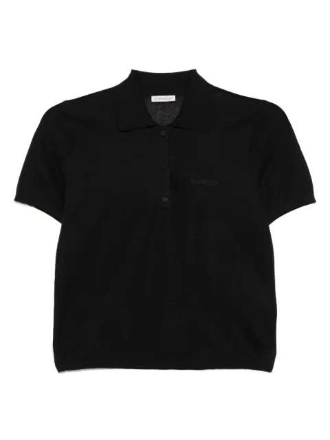 Moncler logo-embroidered polo shirt Black K10939A00004M6440