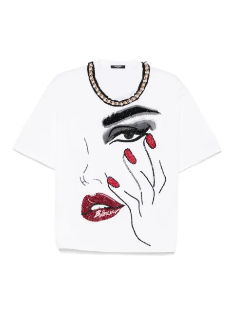 Balmain embellished T-shirt White EF0EG135PC93