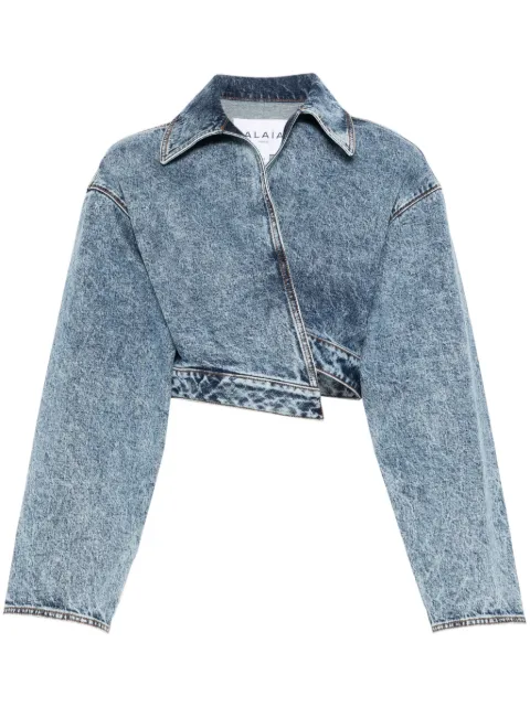 Alaïa Spiral denim jacket Blue AA9V1093T535A