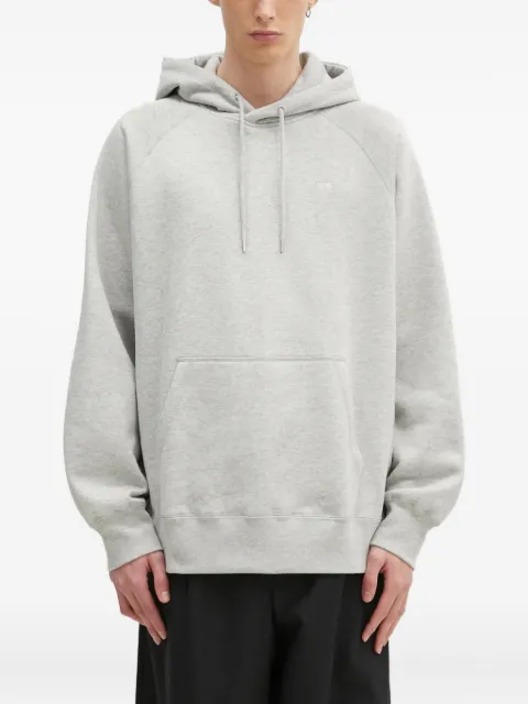 Wood Wood logo-detailed raglan-sleeve hoodie Grey 30250243