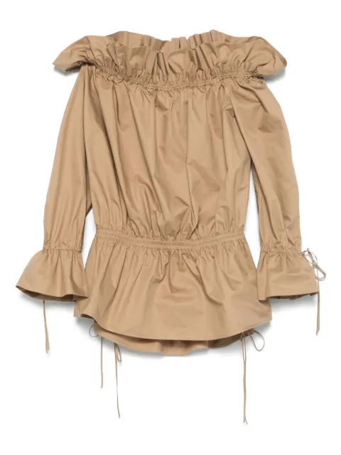 Saint Laurent off-shoulder mini dress Brown 820966Y3K75
