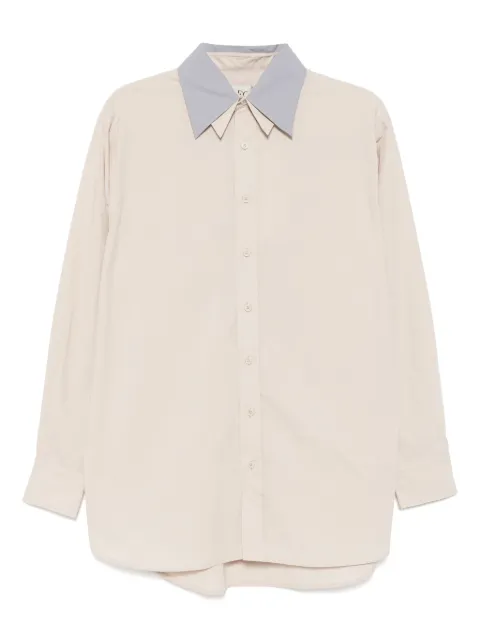 Recto contrast double-collar shirt Neutrals RU25SWST002SE