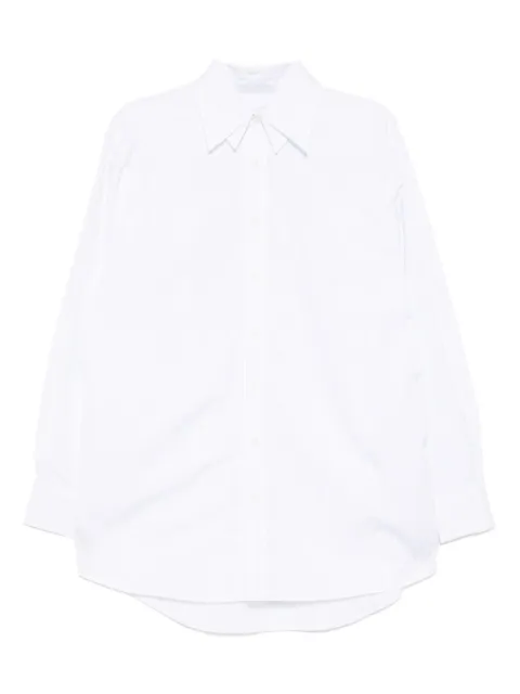 Recto double-collar striped shirt White RU25SWST001LB