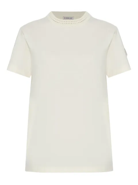 Moncler crochet-detail cotton T-shirt White K10938C0004389ADC