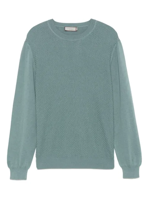 Canali basket-weave sweater Green C1069MK02267